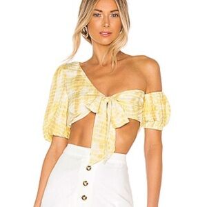 Majorelle Alyssa top in yellow tie die